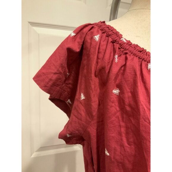 Intimately Free People Red & White Santorini Off-Shoulder Romper W/Tie, Size S - Picture 4 of 10